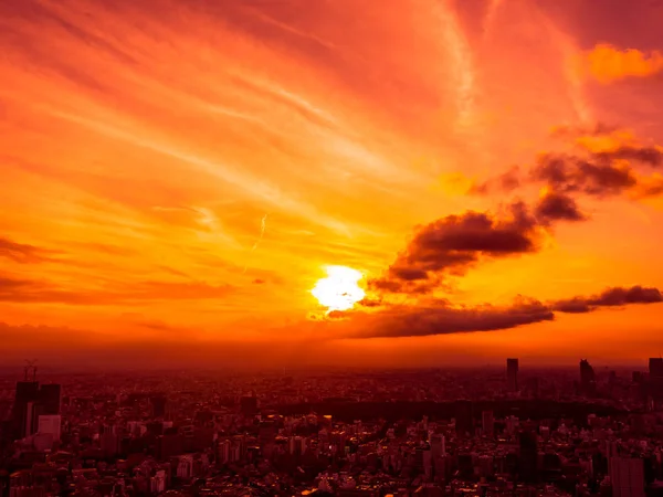 Schöne Luftaufnahme Der Architektur Und Gebäude Rund Tokio Stadt Bei — Stockfoto