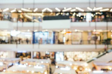 Arkaplan için mağaza içi soyut bulanıklık ve odaklanmış alışveriş merkezi