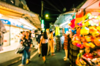 Hua hin gece Pazar sokak için arka plan bulanıklık