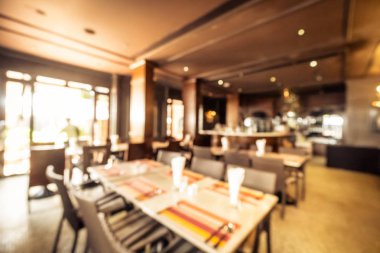 Arka plan için soyut bulanık restoran ve kafenin içi