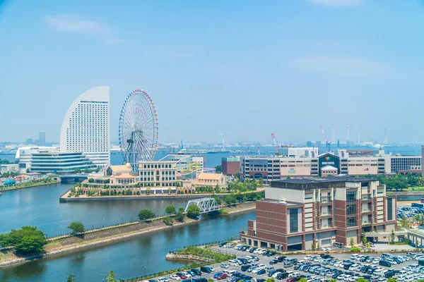 日本横滨城市天际线建筑与建筑的美丽外表 — 图库照片