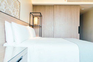 Otel yatak yatak dekorasyon iç beyaz yastık