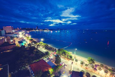 Pattaya City Tayland gece güzel mimari