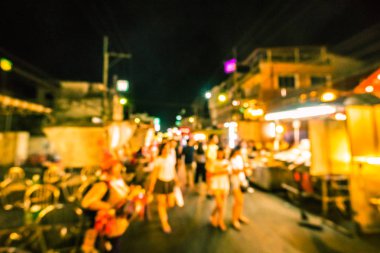 Hua hin gece Pazar sokak için arka plan bulanıklık