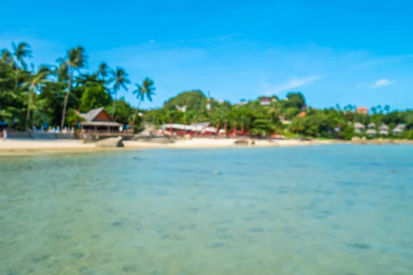 Flou Abstrait Belle Plage Tropicale Mer Sable Avec Cocotier Pour — Photo