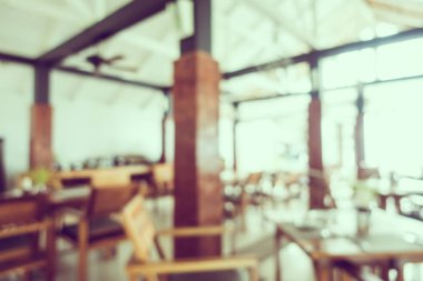 Soyut bulanıklık ve ufuk restoran ve kafe iç arka plan - Vintage filtre için