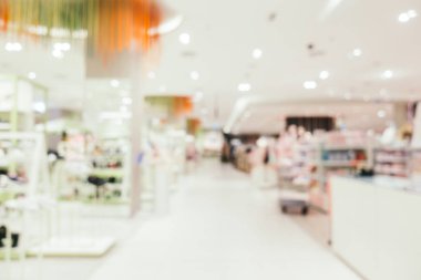 Arkaplan için mağaza içi soyut bulanıklık ve odaklanmış alışveriş merkezi
