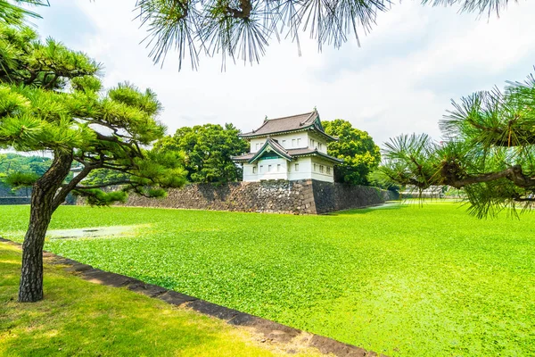 Belle Ancienne Architecture Palais Impérial Château Avec Douves Pont Tokyo — Photo