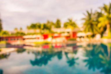 Soyut bulanıklık ve ufuk güzel açık yüzme havuzunda otel ve tatil seyahat ve tatil için