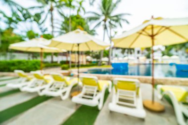 Seyahat ve tatil için güzel otel resort ve yüzme havuzu arka plan bulanıklık