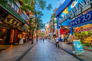 Yokohama Japonya 26 Temmuz 2018: China town bir popüler yerdir için zevk yokohama CITY Japonya Çin yemeği restoranda