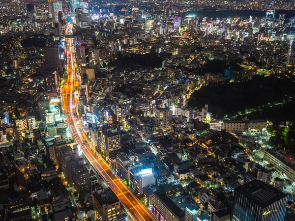 Piękne Miasto Architekturą Budynku Tokio Miasto Japonia Nocy — Zdjęcie stockowe