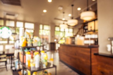 Soyut bulanıklık ve ufuk restoran ve kafe iç arka plan - Vintage filtre için