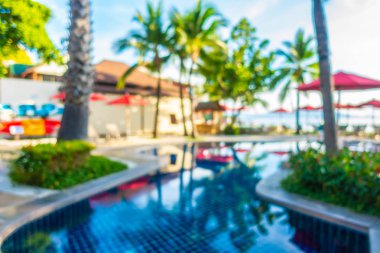 Soyut bulanıklık ve ufuk güzel açık yüzme havuzunda otel ve tatil seyahat ve tatil için