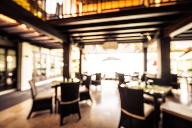 Arka plan için soyut bulanık restoran ve kafenin içi