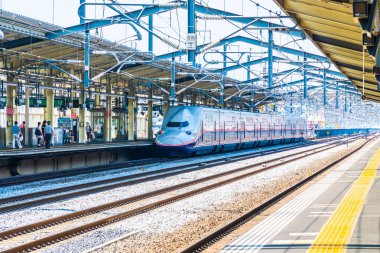 Tokyo Japonya - 5 Ağustos 2018: Japonya'da tren ve metro istasyonu uzaklıktadır popüler ulaşım