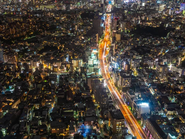 Piękne Miasto Architekturą Budynku Tokio Miasto Japonia Nocy — Zdjęcie stockowe