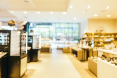 Bulanıklık bokeh ve ufuk alışveriş merkezi Mağazası iç arka planı için