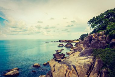 Güzel hava görünümünü deniz okyanus tatil ve Seyahat Tayland samui adasında