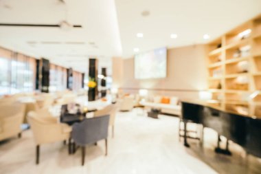 Özet olarak, arka plan için soyut bulanık ve odaksız otel ve lobi iç mekanı