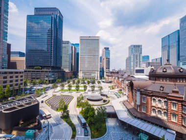 Mimari yapı ve tokyo İstasyonu tokyo şehir Japonya ile güzel cityscape