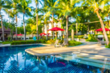 Soyut bulanıklık ve ufuk güzel açık yüzme havuzunda otel ve tatil seyahat ve tatil için