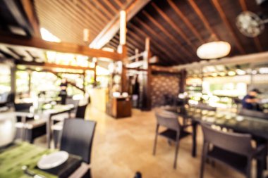 Arka plan için soyut bulanık restoran ve kafenin içi