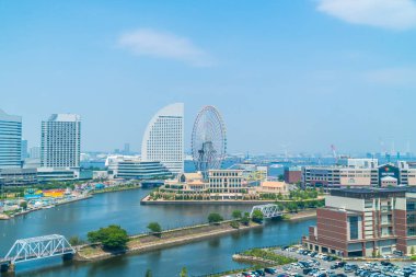 Güzel dış yapı ve Mimarlık Yokohama şehir manzarası Japonya