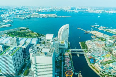 Güzel dış yapı ve Mimarlık Yokohama şehir manzarası Japonya