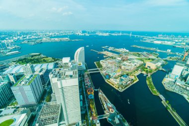 Güzel dış yapı ve Mimarlık Yokohama şehir manzarası Japonya