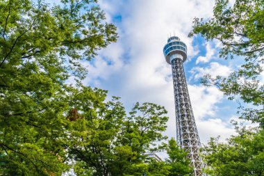 Güzel dış yokohama şehir Japonya'da deniz kule mimarisi bina