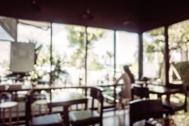 Soyut bulanıklık ve ufuk kafe ve Restoran iç arka planı için