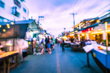Hua hin gece Pazar sokak için arka plan bulanıklık