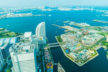 Güzel dış yapı ve Mimarlık Yokohama şehir manzarası Japonya