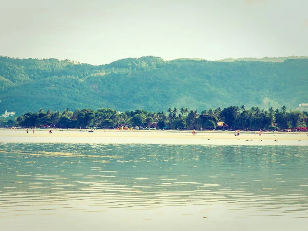 Hermosa Playa Tropical Mar Con Palmera Coco Para Viajes Vacaciones — Foto de Stock