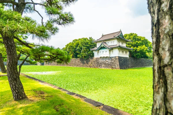 Belle Ancienne Architecture Palais Impérial Château Avec Douves Pont Tokyo — Photo