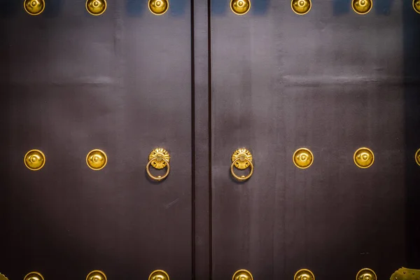 Bouton Porte Ancien Vintage Sur Porte Temple Japon — Photo