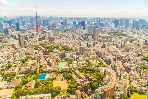 Piękna Architektura Budynek Miasta Tokio Tokio Wieża Niebieski Niebo Japonii — Zdjęcie stockowe
