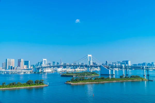 Bella Architettura Costruzione Paesaggio Urbano Della Città Tokyo Con Ponte — Foto Stock