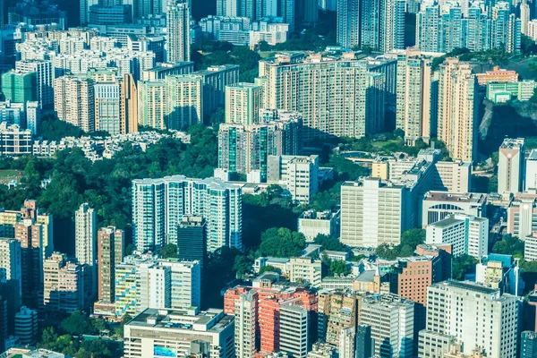 Hong kong konut insanlar şehirde deseni ile bina güzel mimari