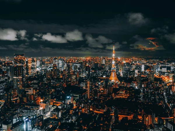 Prachtige Stad Met Architectuur Gebouw Tokyo Stadsgezicht Japan Nachts — Stockfoto
