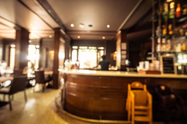 Arka plan için soyut bulanık restoran ve kafenin içi