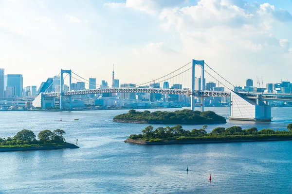 Bella Architettura Costruzione Paesaggio Urbano Della Città Tokyo Con Ponte — Foto Stock