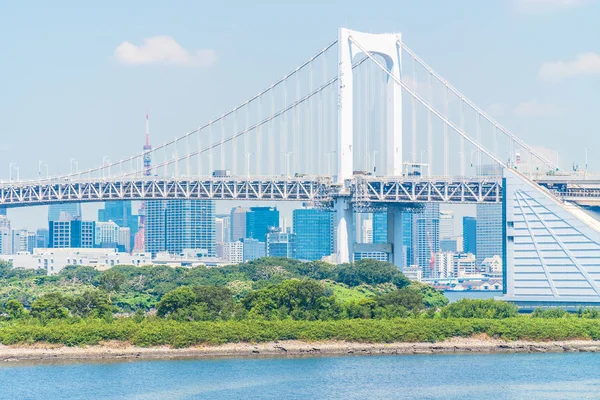 Vacker Arkitektur Byggnad Stadsbilden Tokyo Stad Med Regnbågsbron Japan — Stockfoto