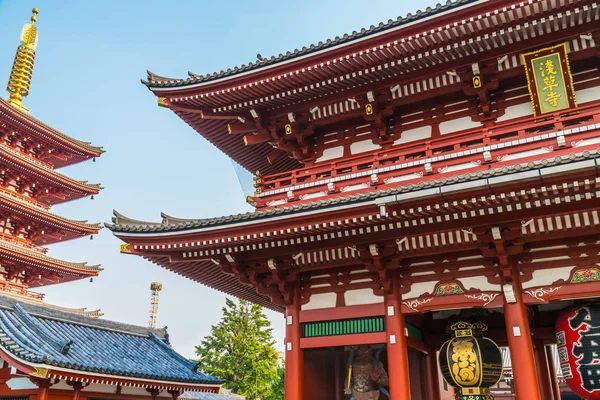 Hermoso Edificio Arquitectura Sensoji Templo Famoso Lugar Para Visitar Asakusa — Foto de Stock