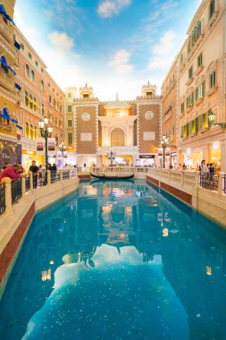 Macau, Çin - 8 Eylül 2018: Venedik m dönüm noktası olan