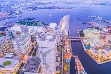 Güzel dış yapı ve Mimarlık Yokohama şehir manzarası Japonya