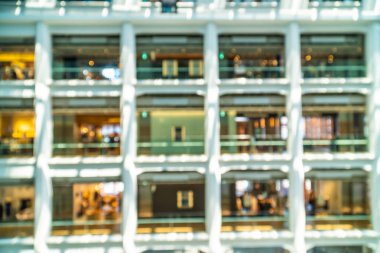 Arkaplan için mağaza içi soyut bulanıklık ve odaklanmış alışveriş merkezi