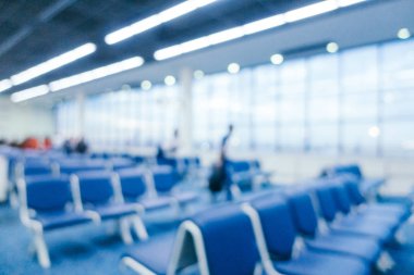 Soyut bulanıklık ve arka plan için Havaalanı terminal iç defocused