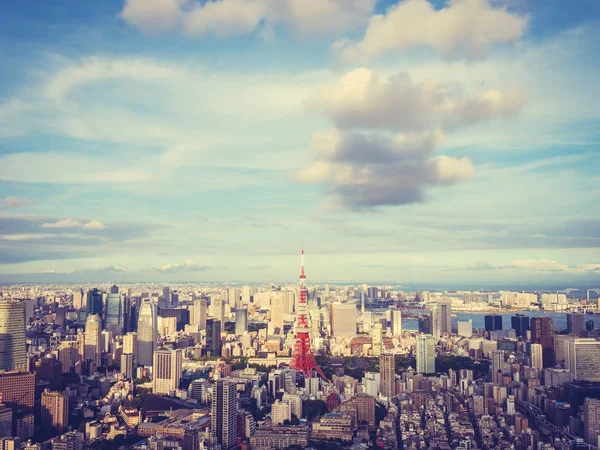 Hermosa Arquitectura Construcción Alrededor Ciudad Tokyo Con Torre Tokyo Japón — Foto de Stock